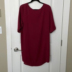 Monk and Lou adorable red dress with faux opening button back and short sleeves.